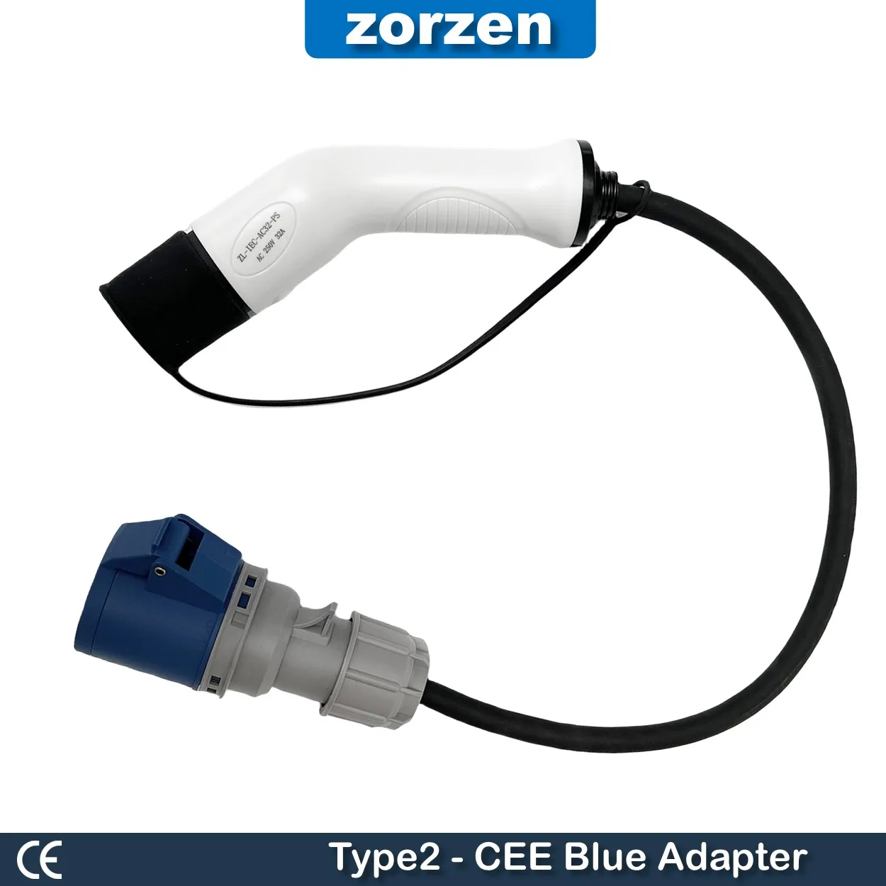 3-контактный адаптер типа 2 до CEE Blue