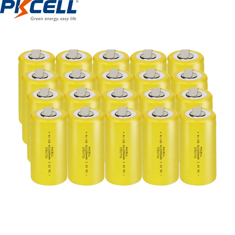 Аккумуляторная батарея PKCELL Sub C 1 2 в 2200 мАч 20 шт