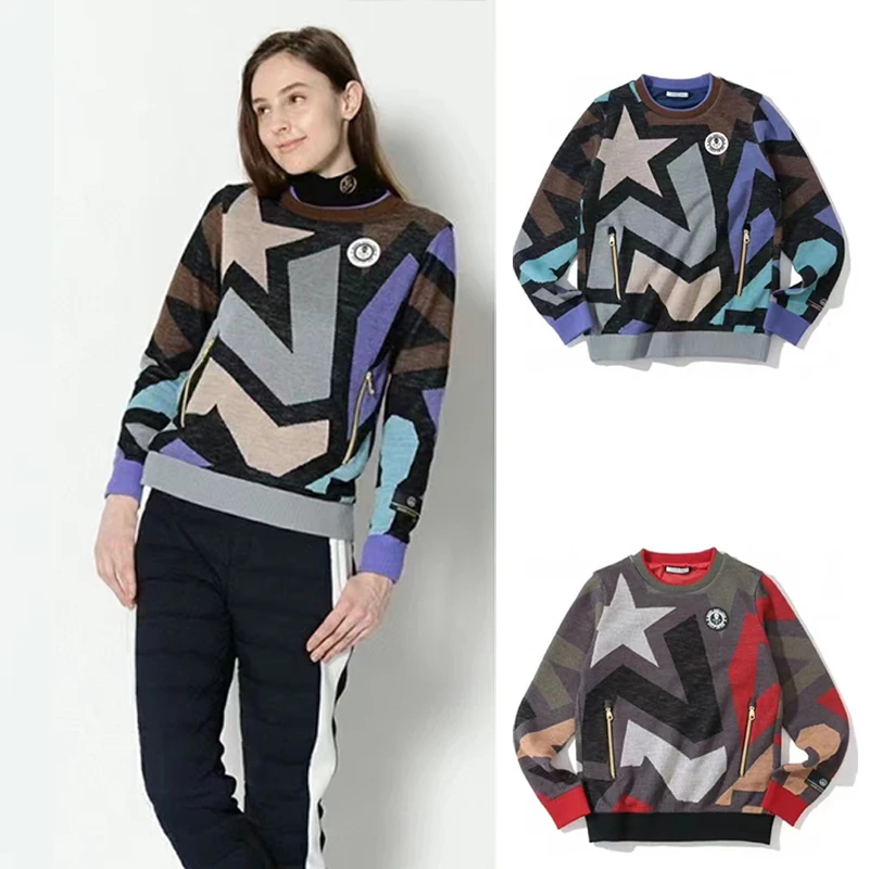 

Свитер для гольфа Marklona, новинка осень-зима, Женский пуловер с круглым вырезом, Теплый мягкий свитер с блокировкой цвета