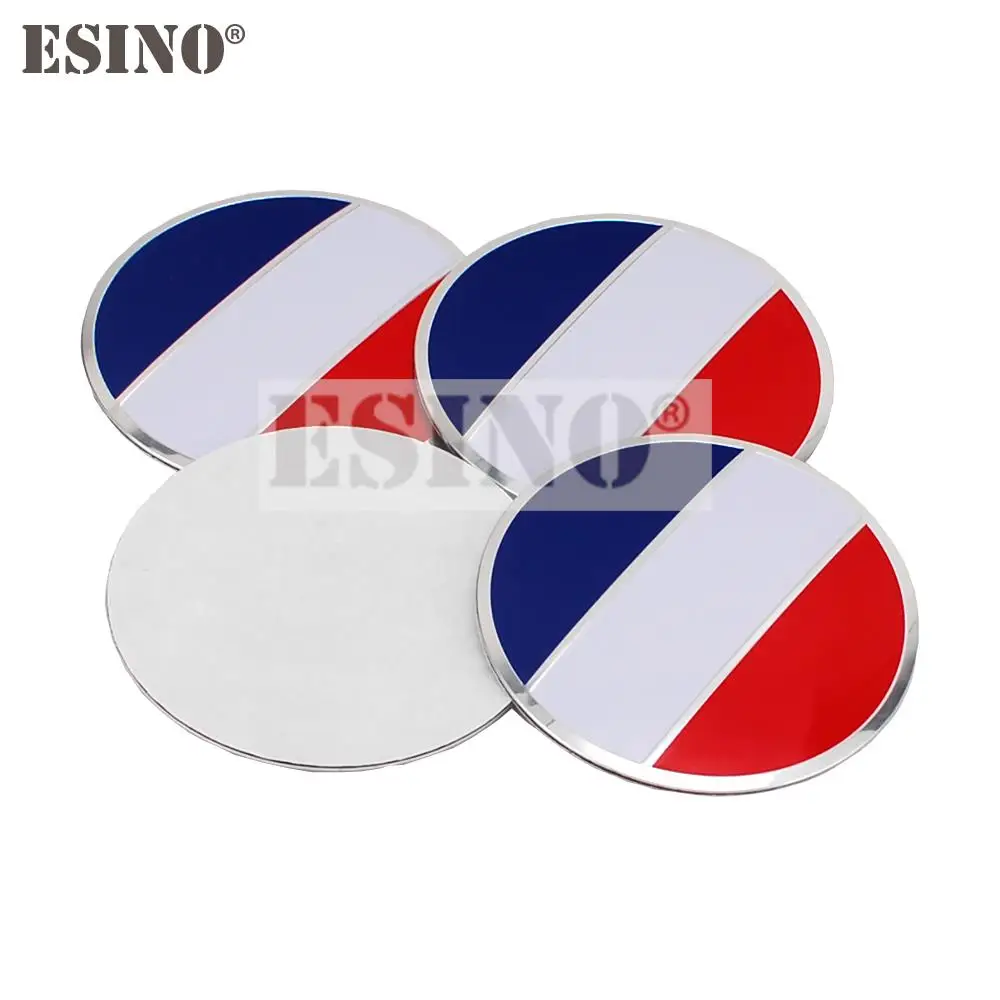 

400 x Car Styling France Flag 3D Metal Chrome Aluminium Alloy Wheel Center Cap Stickers Wheel Hub Cap Decals 3D Emblems Badges