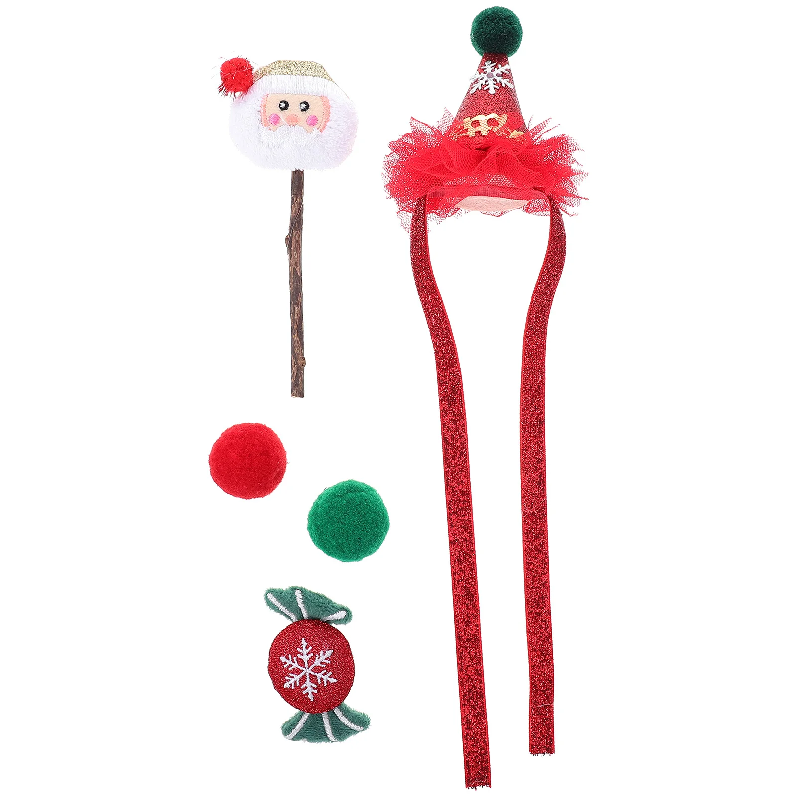 

5 Christmas Style Hat Plush Cat Teasing Cat Interactive
