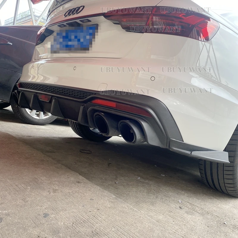 

Задний бампер, диффузор, спойлер для Audi A4 B9 S-Line Sedan 2017-2023 Style S 4 R S 4, настоящее углеродное волокно