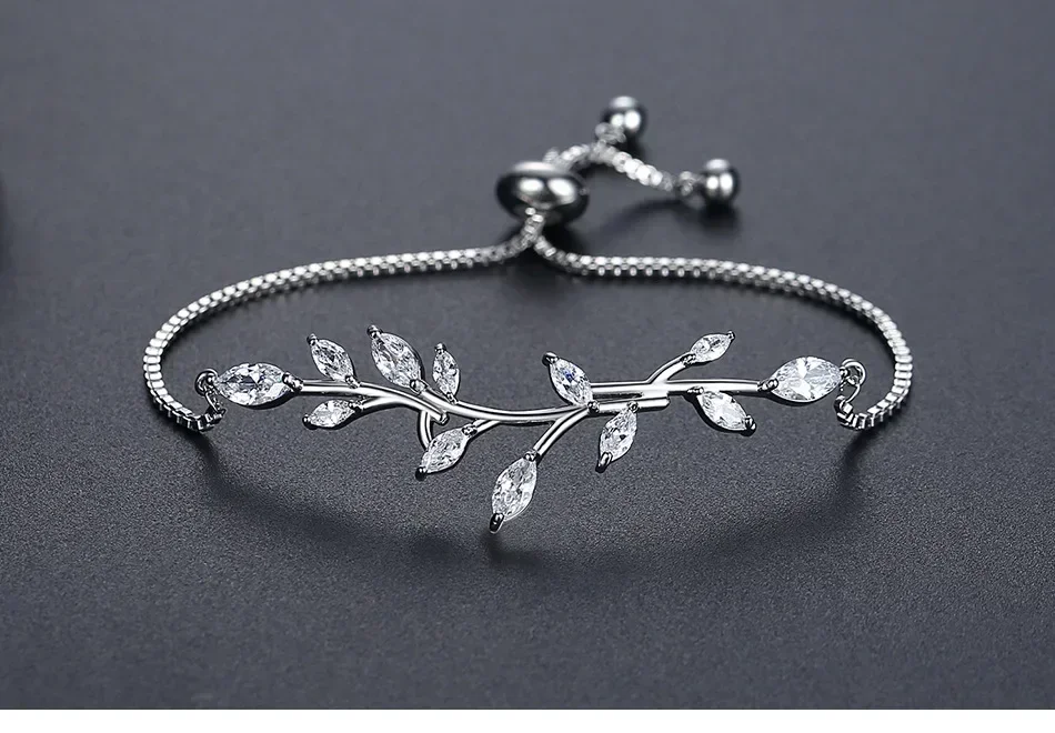 Модные украшения новый темперамент ниша лист циркон кристалл от Swarovsk браслет