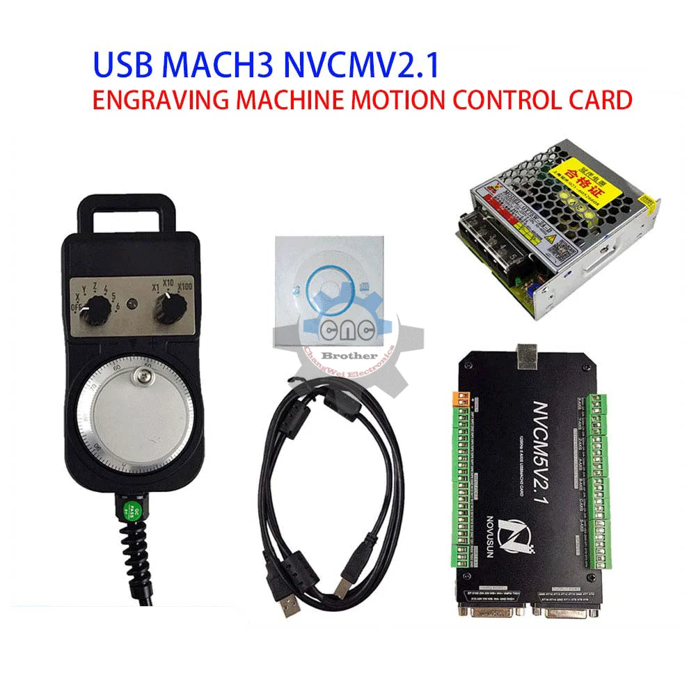 

Mach3 USB Interface CNC kit Motion Controller NVCM 3/4/5/6 Axis CNC Motion Control Card 4/6 Axis Electronic+Handwheel+24V DC