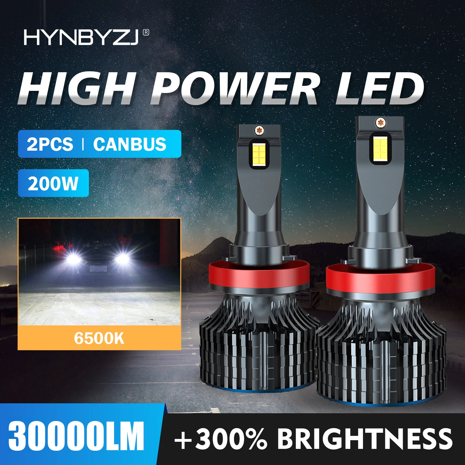 

HYNBYZJ Led Canbus H8 H11 светодиодные лампы для автомобильных фар 9012 Hir2 HB3 9005 HB4 9006 Противотуманные фары автомобильные лампы 200 лм Вт турбо светодиод