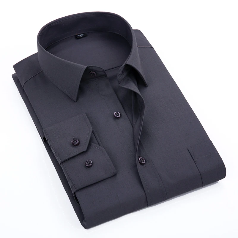 

Рубашка VISADA JAUNA мужская с нагрудным карманом, Повседневная блуза с длинными рукавами, облегающая деловая, большие размеры 4XL, 2019