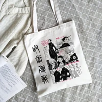 women bag jujutsu kaisen canvas bag japanese anime women shoulder bag ins harajuku large capacity vintage cartoon shopper bags