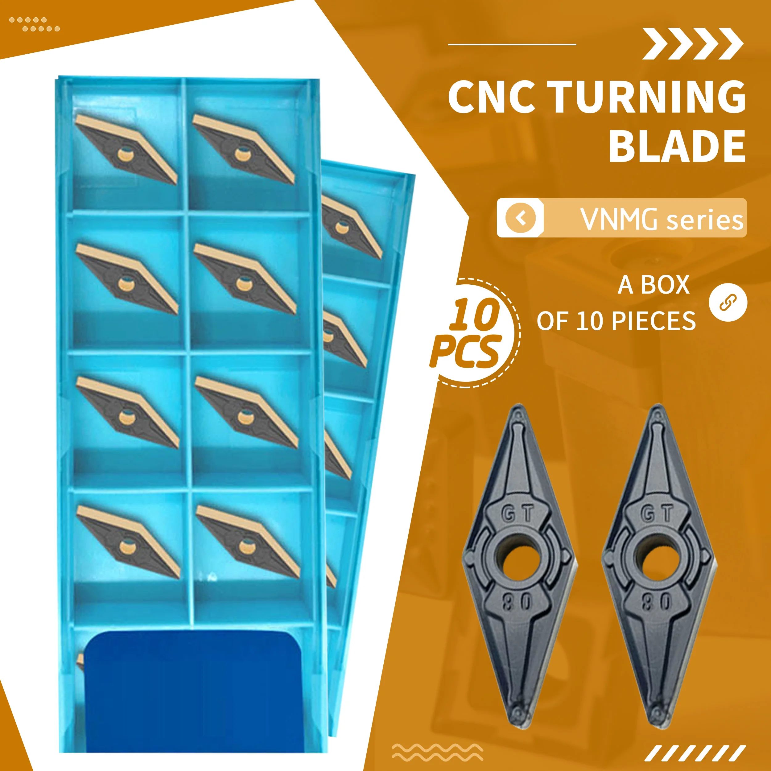 

VNMG160404 VNMG160408-GT HS8125 carbide tool indexable metal turning insert CNC turning tools high quality VNMG160412-GT HS8125