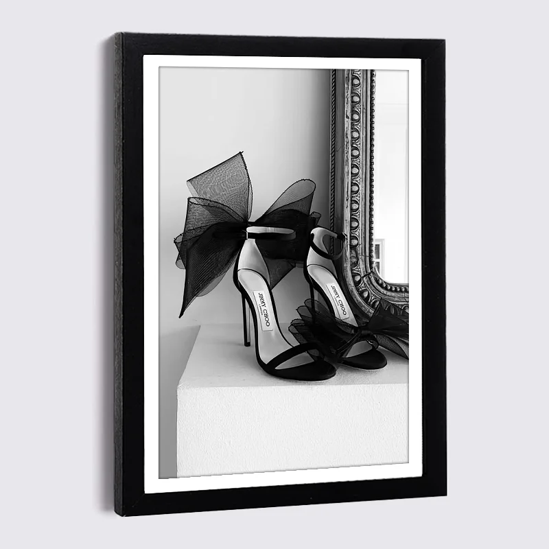 

Nordic Photo Wall Decor Bow Tie High Heel Wooden Frame Posters A3 A4 Living Room Bedroom Home Decor Picture Frames Canvas Frame
