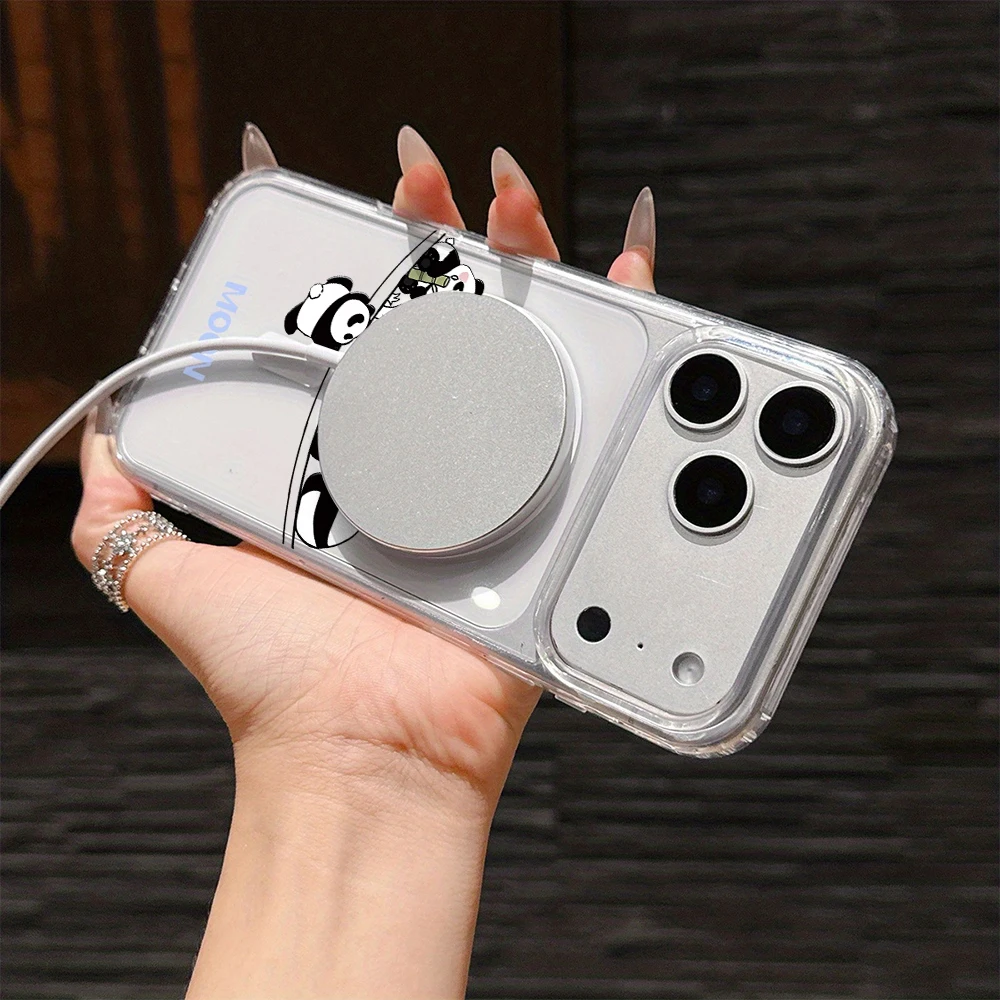 Чехол Naughty Giant Panda для iPhone 15, 17, 16, 14, 13, 12, 11 Pro Max, 17e, 16e, 16, 15, 14 Plus, 17 Air, 17 Pro, 16 с поддержкой беспроводной зарядки (art.: 3920db74e17cb) - 3920db74e17cb