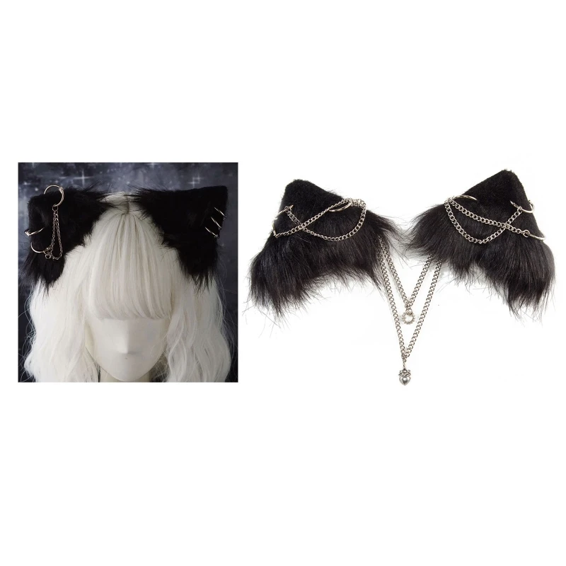 

HXBA Cosplay Ear Hair Clips Headwear Anime Hairpins Headdress Gothic Hairclip