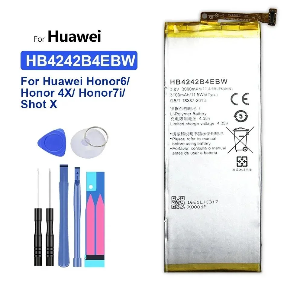 Сменный аккумулятор для мобильного телефона Huawei Honor 10 9 8 Lite Pro 7 6 Plus 4X 7X 8X 8C 7i 9i 10i 20i P9