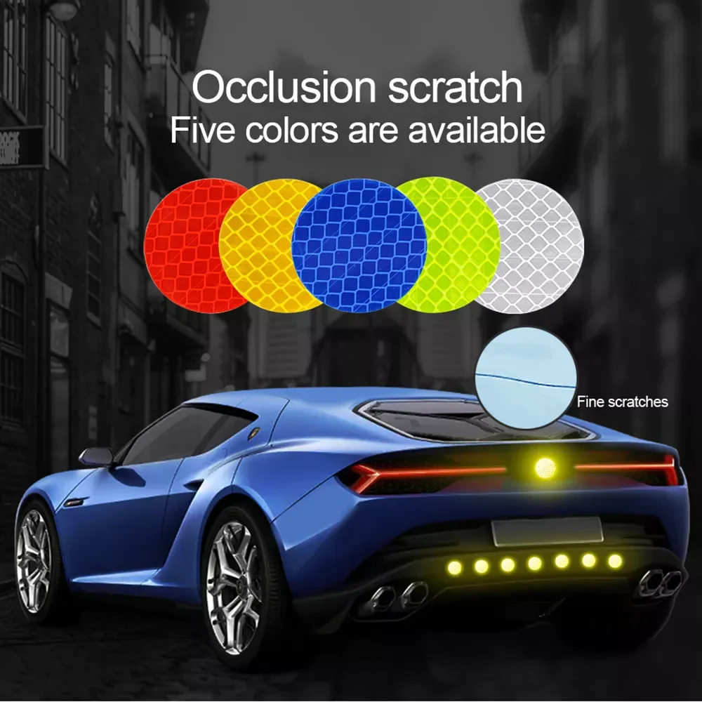 

Car Solid Color Round Car Reflective Strip Warning Sticker for Bus Backpack Baby Car Waterproof Safety Sticker