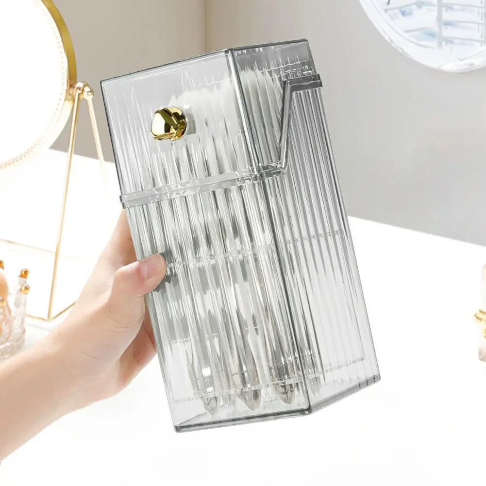 

Desktop Storage Box Multifunctional Desktop Storage Compartment Portable Makeup Brush Display Cases Dustproof for Dressing Table