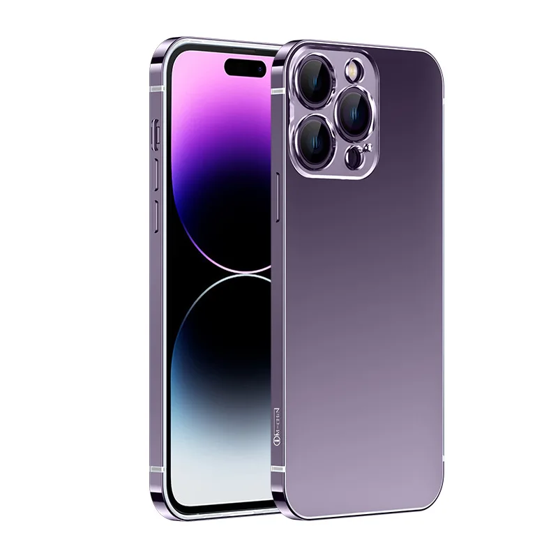 Original Color Stainless steel Frame Case For iPhone 14 13 Pro Max Shockproof Metal Armor Hard PC Cover For iPhone 14 Plus Case