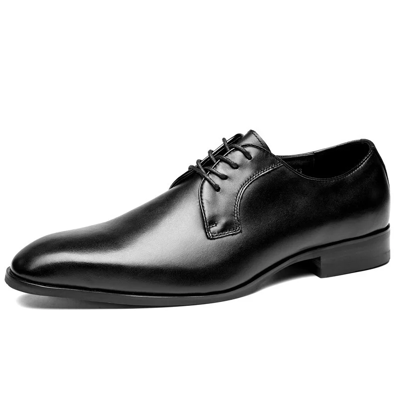 Luxury Cowhide Handmade Business Formal Wear Leather Shoes Men Leather Pointed Wedding Shoes Fashion Designer Men Shoes