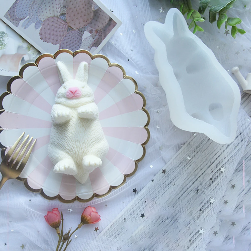 

Силиконовая форма «Пасхальный кролик» в виде свечи, «сделай сам», для мороженого, помадки, для изготовления штукатурки, домашняя Ароматизир...