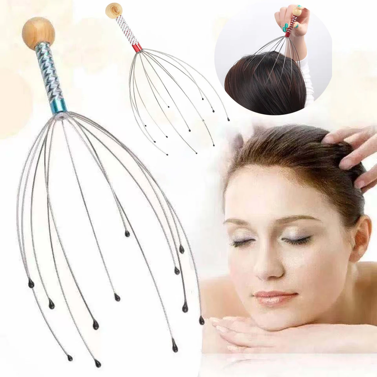 

Head Massager Brain Stimulator Scalp Relief Body Massager Remove Muscle Tension Tiredness Head Massage Tool Health Care