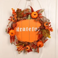 pumpkin maple wreath autumn festival wreath door hanging home decor thanksgiving garland window restaurant home decoration