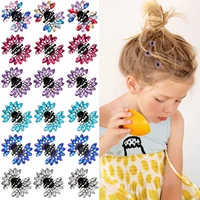 6pcslot crystal rhinestone flower hair claws hair clips lovely crab clamp hairpin ornaments for kids girl hair accessories diy