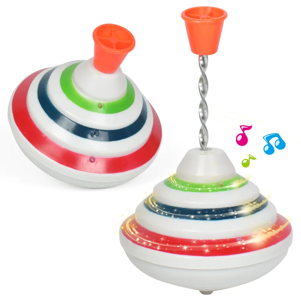 Classic Spinning Tops Toy Music Flashing Light Gyro Children's Toys with LED Flash Light Music Funny Toys Kids Birthday Gift