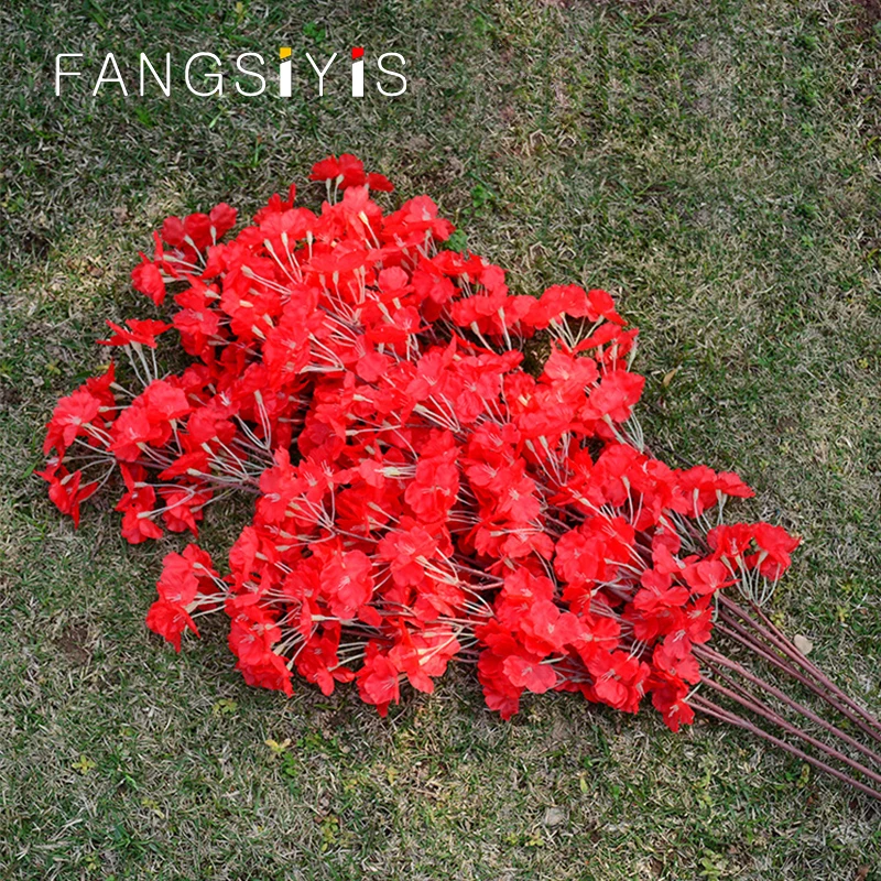 

5 шт., искусственные цветы вишни для дома и офиса