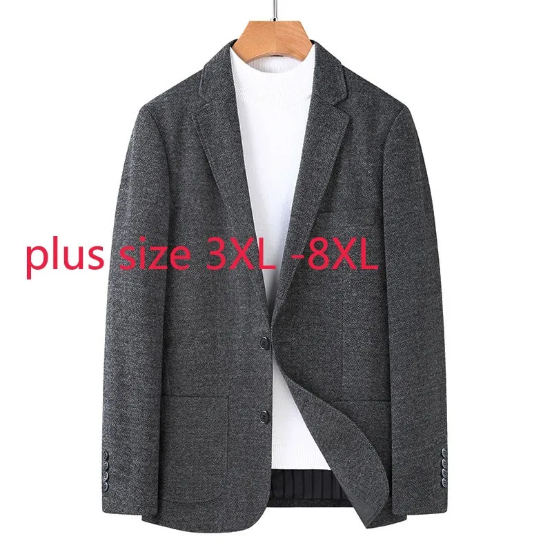 

New Arrival Fashion Suepr Large Casual Suit Coat Single Breasted Autumn And Winter Blazers Men Plus Size XL2XL3XL4XL5XL6XL7XL8XL