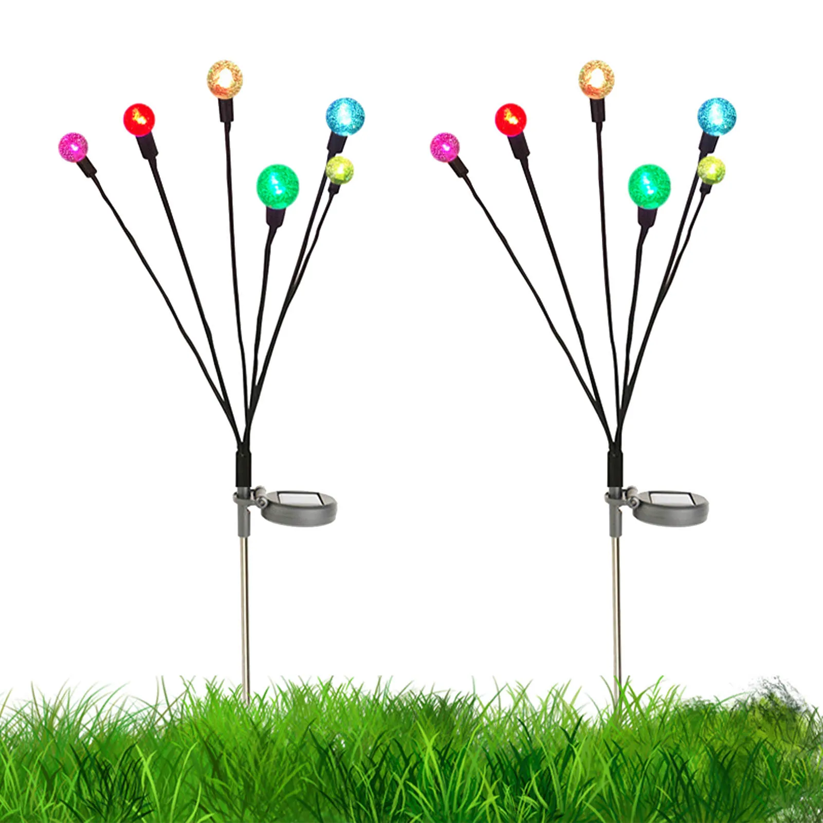 

Solar Firefly Lights 6 LED Light Bulbs Firefly Swaying Solar Garden Lights Ip65 Waterproof Outdoor Solar Lights For Yard Pathway