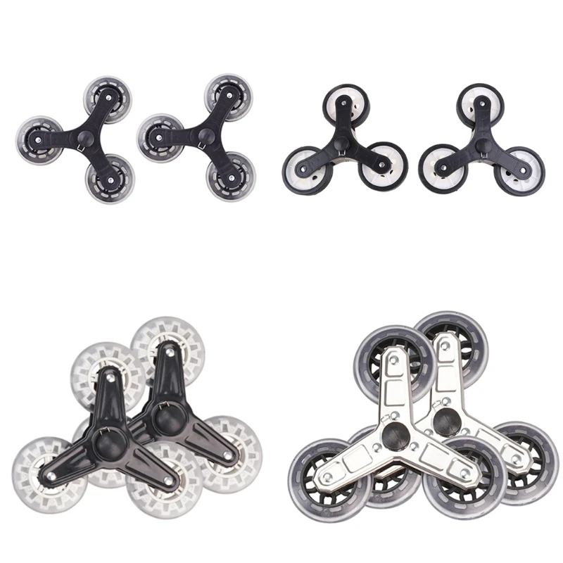 

K1KA Shopping Cart Stair Climbing Triangle Wheel Sliding Rollers Replacement Casters Three-wheel Stair Climbing Pulley