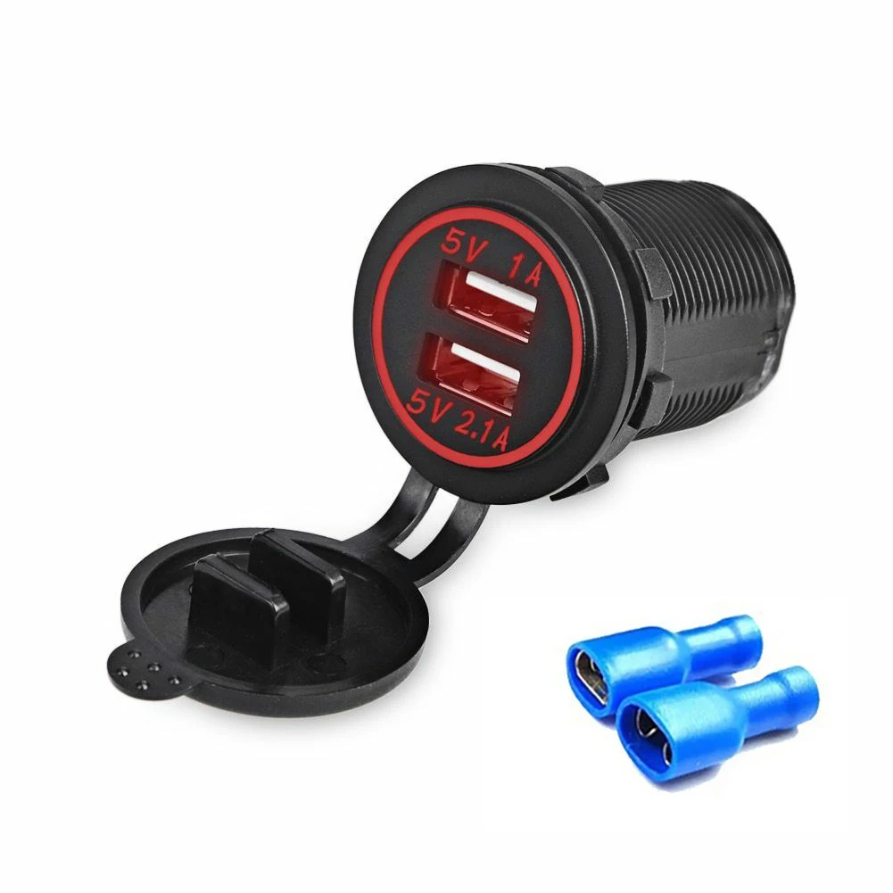 

12 В-24 В Dual USB автомобильные аксессуары 5 В 3,1 А автомобильное зарядное устройство с панелью водонепроницаемый адаптер питания розетка для автомобиля морской мотоцикла