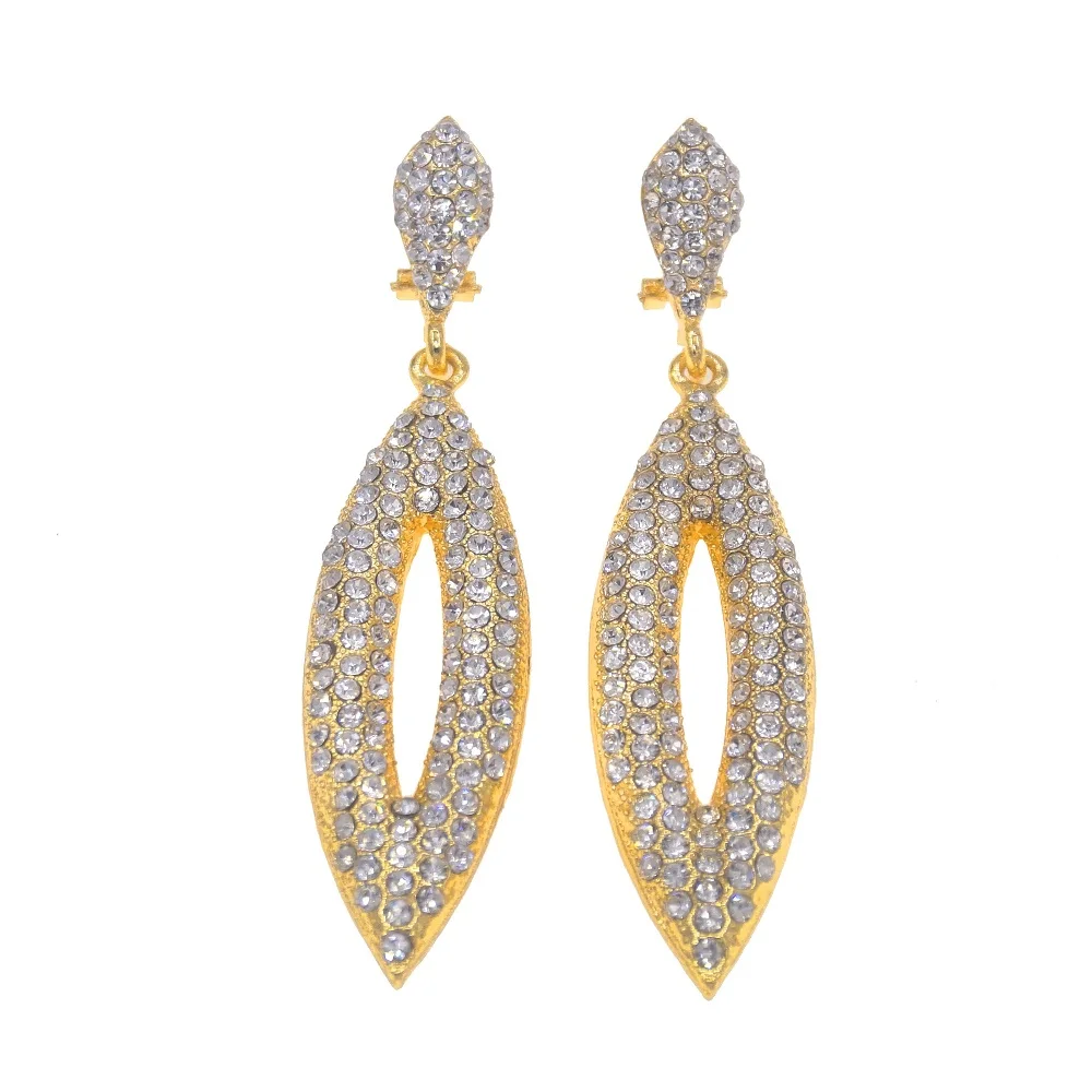 

Fashionable 24k gold-plated water drop gemstone hollow party earrings wedding earrings women's earrings jewelry wholesale