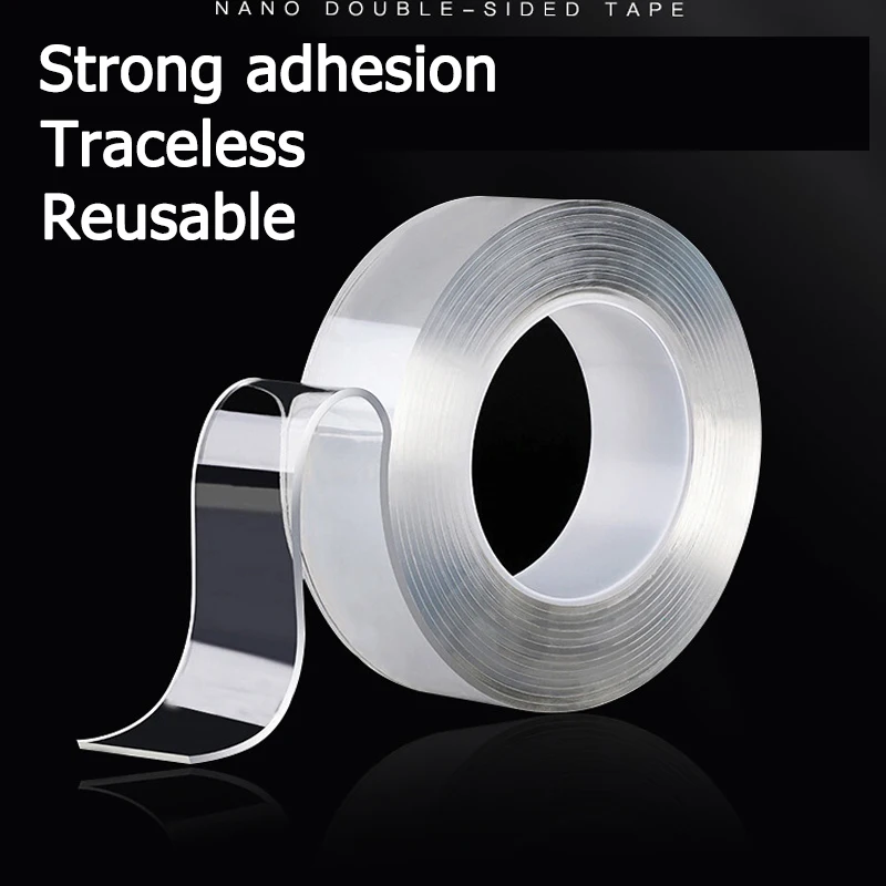 

20/30mm Nano Double Sided Tape Heavy Duty Transparent Adhesive Strips Strong Waterproof Mounting Sticky Multipurpose Reusable