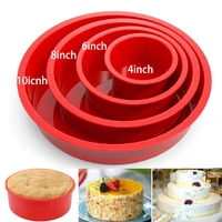 1pc round silicone mold nonstick baking pan layer cake mould bakeware chocolate pastry tools kitchen accessories 46810 inch