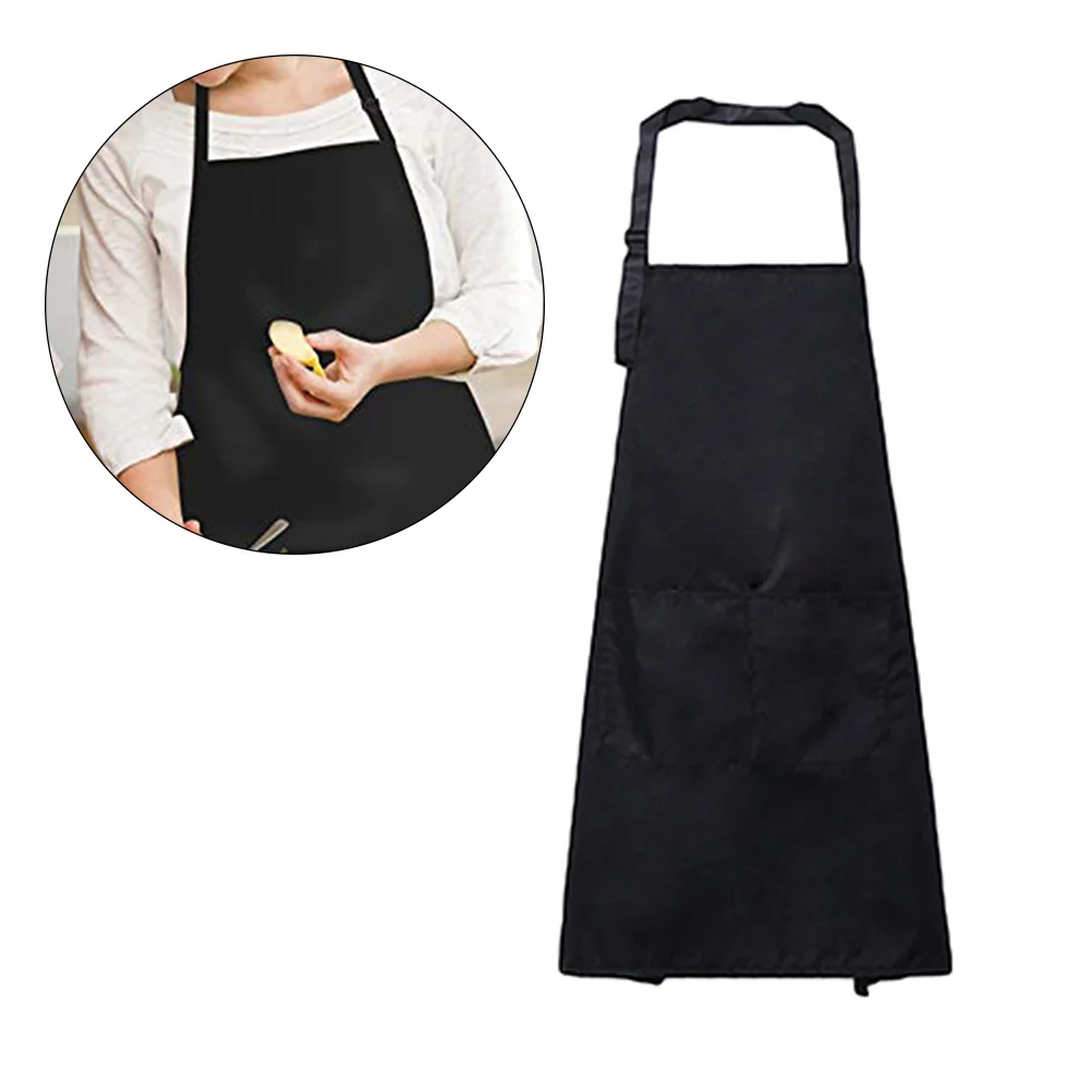 

1 Pc Nordic Style Apron Oilproof and Dirt Proof Cleaning Apron Hanging Neck Apron Kitchen Cooking Pinafore (Black)