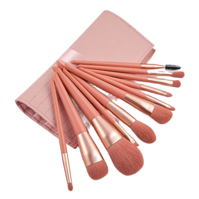 

Wholesale New 11 Pcs Makeup Brush Set Premium Pink Synthetic Make Up Brushes Kit Eye Shadow Foundarion Eyebrow Brush Beauty Tool