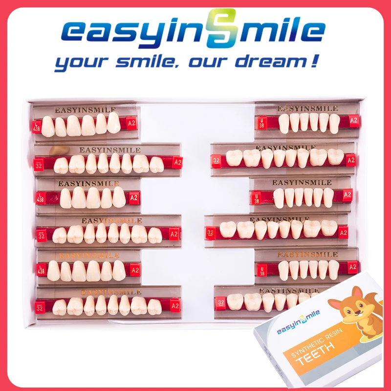 

Dental Resin Acrylic Teeth Anterior Posterior Denture False Teeth Model Education Guide A1/A2 A3 3set/box 84 pieces