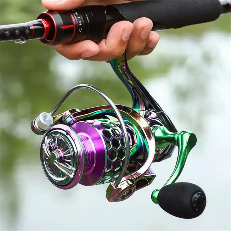 

Sea Fishing Wheel Sea Rod Long Throw Spinning Wheel Colorful Metal Electroplating Paint Fishing Reel Stainless Steel Guide Rod