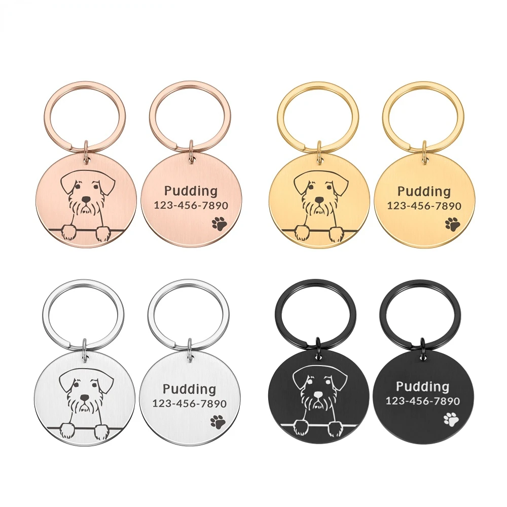 

Personalized Dog Cat ID Tag Pet Collar Accessories Pets Name Tag Free Customized Stainless Steel Pet ID Collars Tags