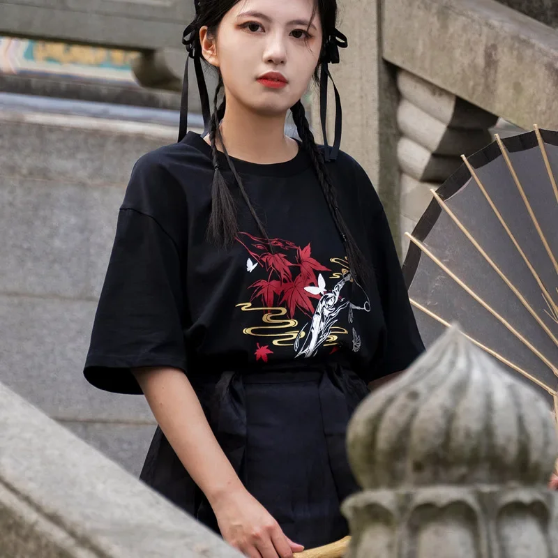 Голубая официальная благословение Хуа Чэн се Лянь аниме футболка с коротким