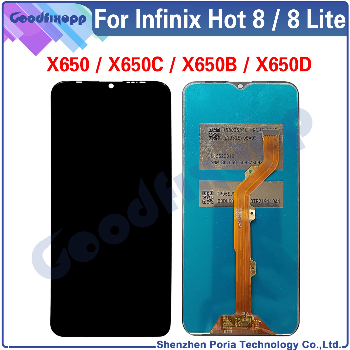 

For Infinix Hot 8 Lite X650 X650C X650B X650D LCD Display Touch Screen Digitizer Assembly For Infinix Hot8 8Lite Replacement
