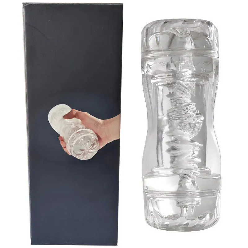 Прозрачная бутылка самолета Инь анальная двуглавая прозрачная мужской тренажер