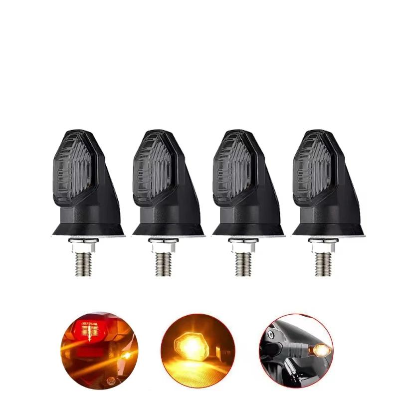 8 мм мини светодиодные указатели поворота для мотоцикла, янтарный индикатор, мигалка для Honda Yamaha, 12 В, сигнальные огни для мотоцикла