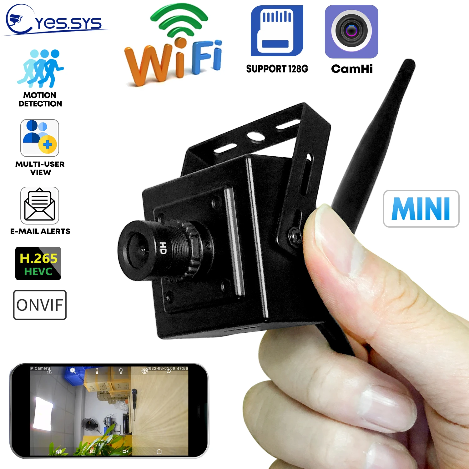 Eyes.sys 2.0MP Mini Portable Wireless 1080p Net P2P IP CCTV HD WiFi Security Camera Indoor Support TF Card