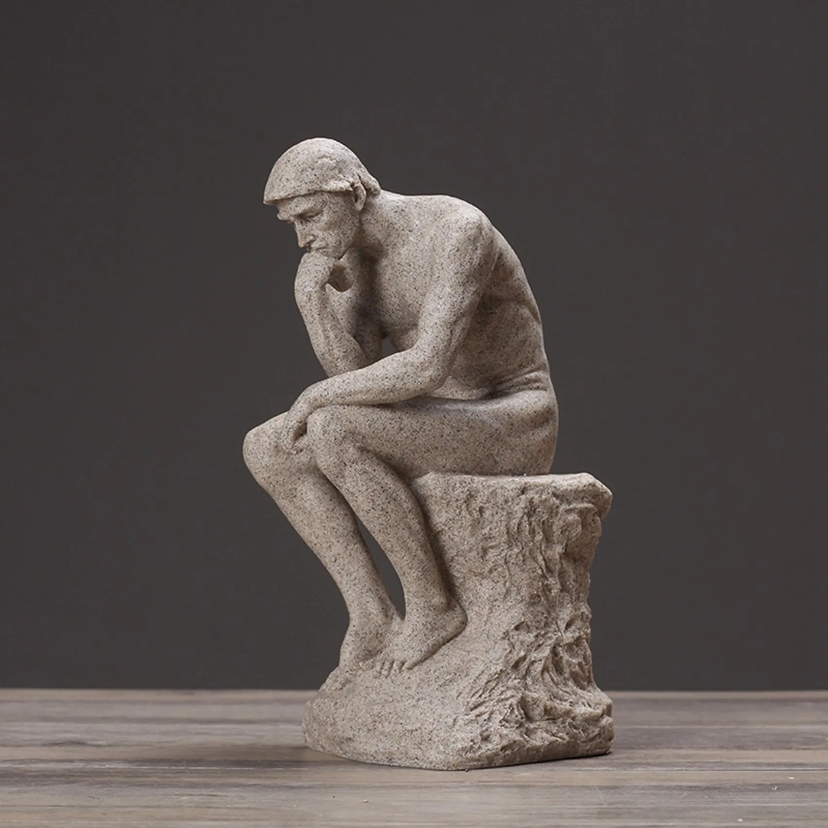 

Nordic Thinker Sculpture Resin Statue Sandstone Ornaments Home Decor Retro Living Room Abstract Figurine Gifts Crafts