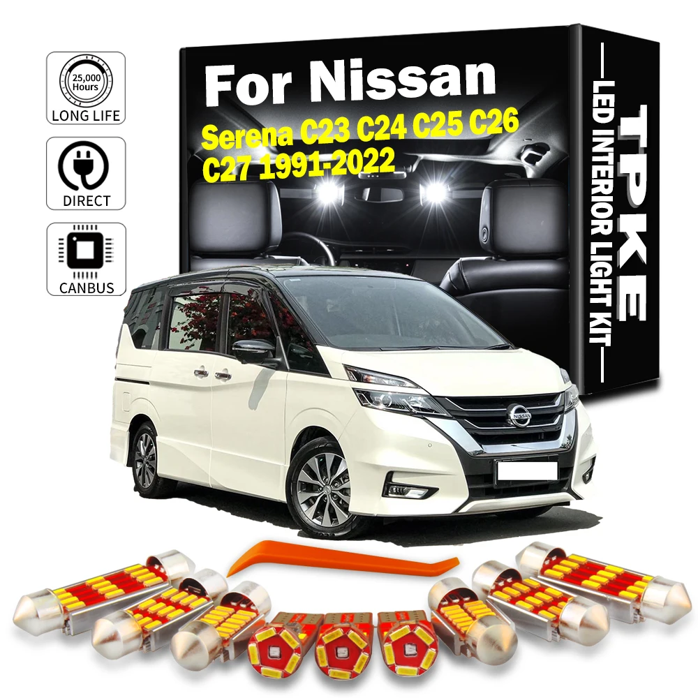 TPKE For Nissan Serena C23 C24 C25 C26 C27 1991 - 2017 2018 2019 2020 2021 2022 LED Interior Reading Dome Trunk Light Bulb Kit