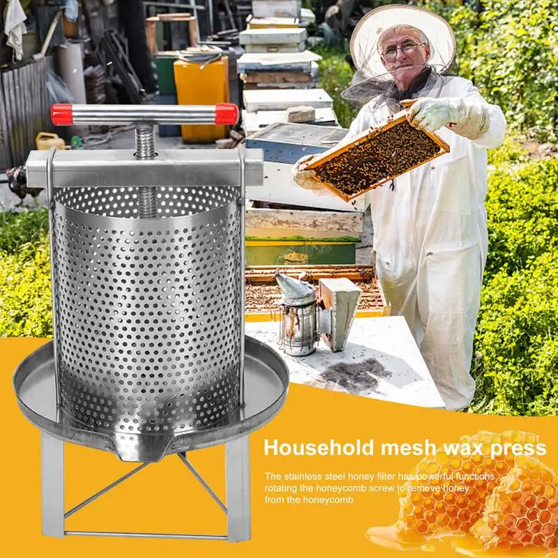 

Экстрактор меда из нержавеющей стали, сепаратор меда с 3 фильтрами меда, инструмент для спиннинга с Сотами, ручное оборудование для пчеловодства