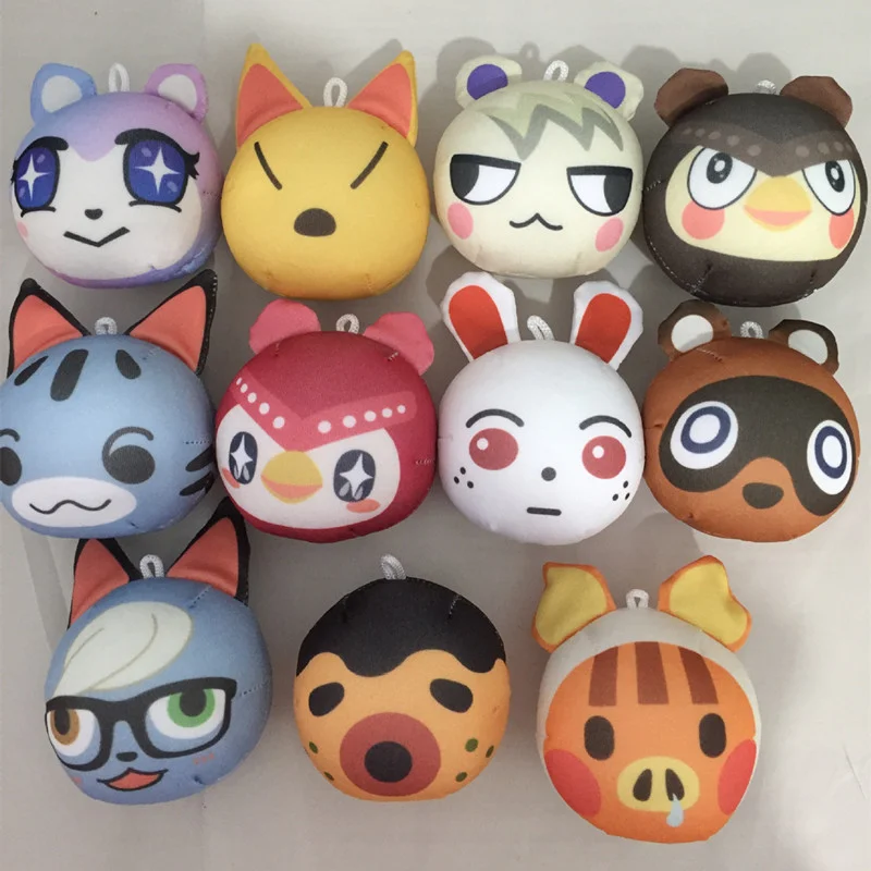 

Animal Crossing Anime Keychain Omanju Niginigi Mascot Cyrus Reese Isabelle Decompression Toys Kawaii Key Chain Bag Accesorios