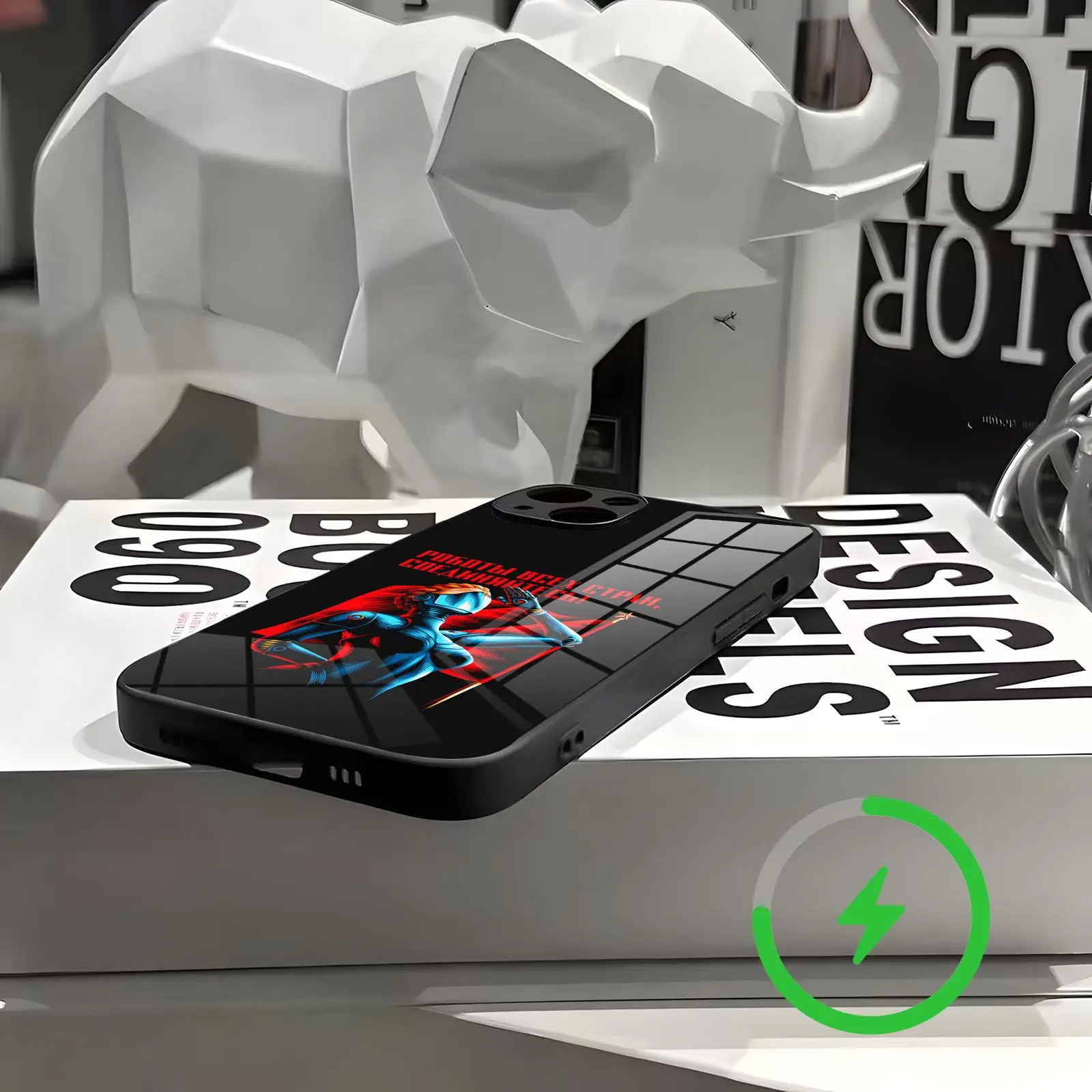 Фото ХИТ ПРОДАЖ: Чехол для телефона Atomic Heart для iPhone 17, 16, 16e, 15, 14, 13, 12 Plus, Mini, Pro, Max — магнитный стеклянный чехол №3