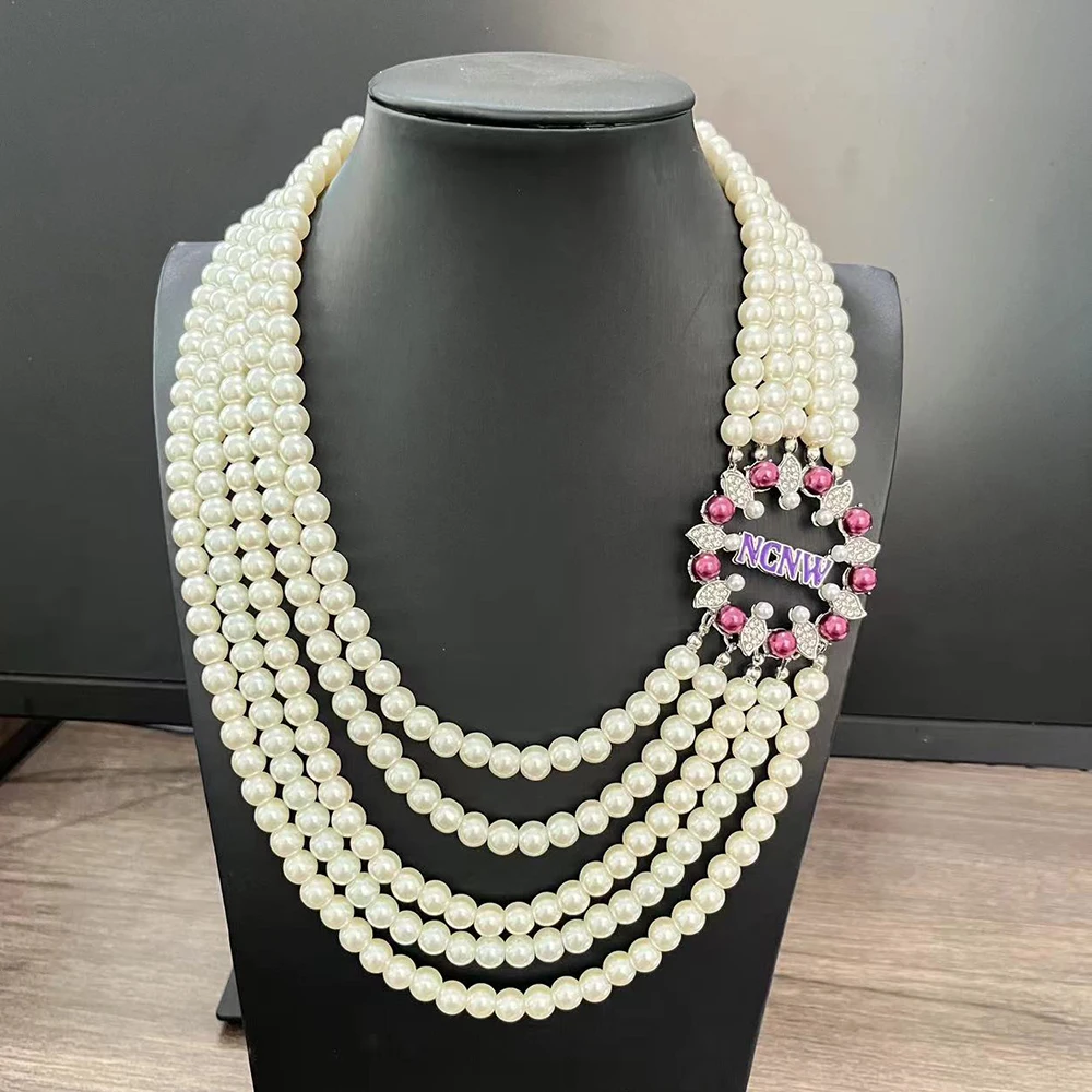 NCNW 5-слойное белое жемчужное ожерелье
