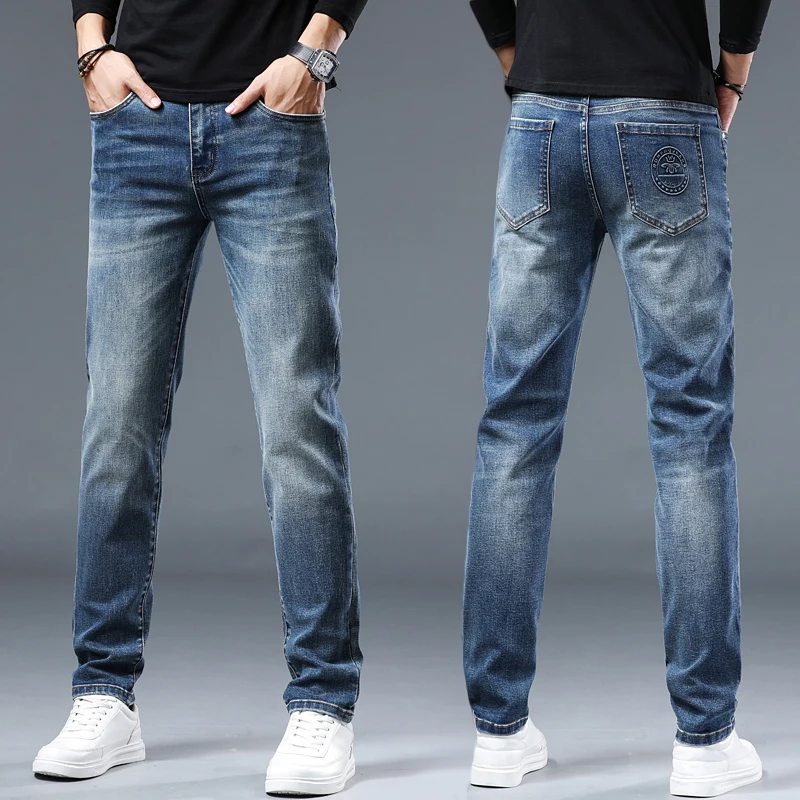 Осенне-зимние новые роскошные вышитые эксклюзивные ретро-джинсы с эффектом